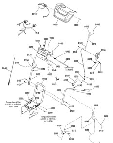 Handles And Controls Group Diagram and Parts List for 1695753-18-2852-30,1381HST 2009 Briggs and Stratton Snow Blower